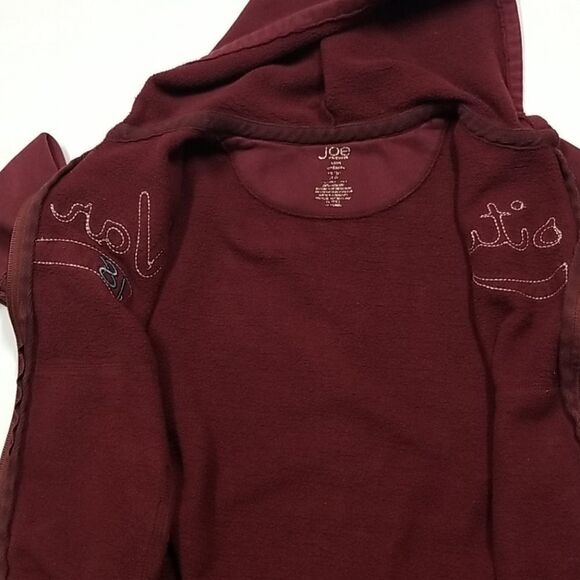 🎁5/$25 Joe Fresh Hoodie Boy Size 4 Varsity Burgundy Distressed Full Zip - Picture 7 of 7